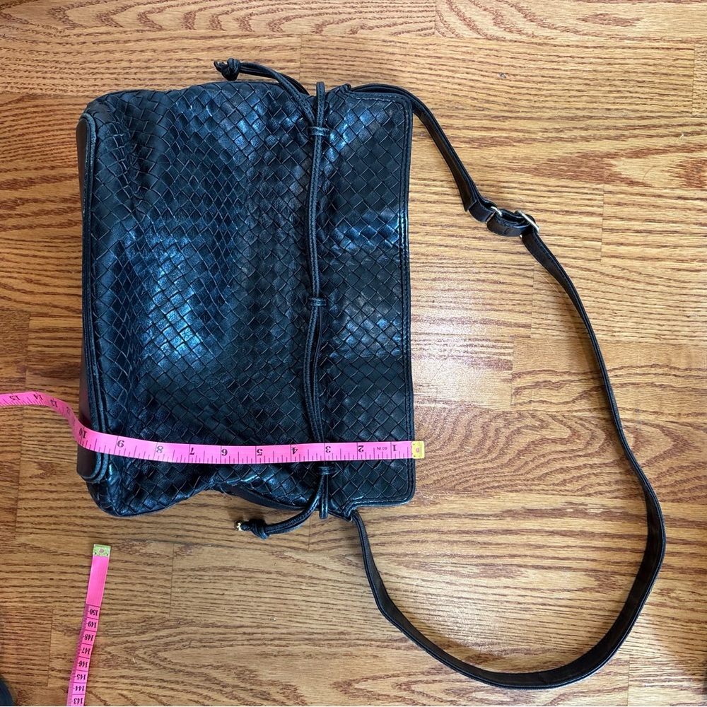 Ashneil vintage leather bucket bag purse woven black - Picture 10 of 10
